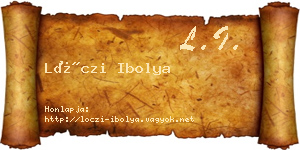Lóczi Ibolya névjegykártya